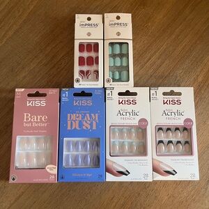 NIB KISS Press-on Nails, Lot of 6